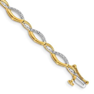 Diamond Bracelet 7 Inch 10k Gold BM4635-025-1YA, MPN: BM4635-025-1YA,