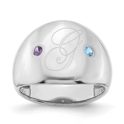 2 Birthstone Personalized Cigar Ring 10k White Gold 10XNR110W, MPN: 10XNR110W,