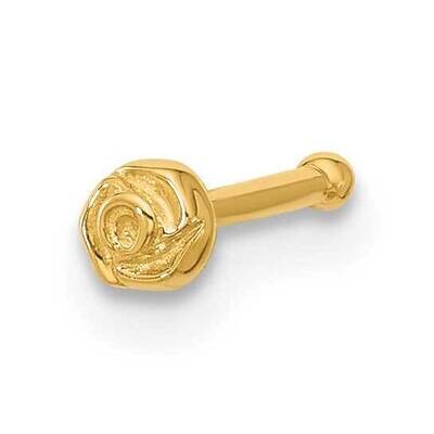 20 Gauge Polished Rose Nose Stud 14k Gold BD222, MPN: BD222,