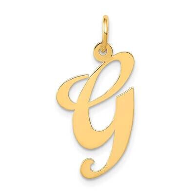 Large Fancy Script Letter G Initial Charm 10k Gold 10YC654G, MPN: 10YC654G,