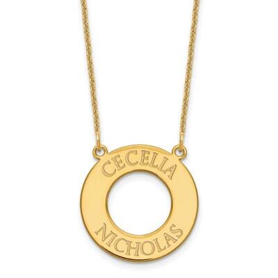 Open Circle 2 Names Necklace 10k Gold 10XNA760Y, MPN: 10XNA760Y, 196904158456