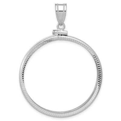 Diamond-Cut Screw Top 34.2mm X 2.85mm Coin Bezel Pendant 14k White Gold C2677W/34.2, MPN: C2677W/34…