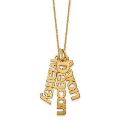 Brushed 3 Name Charm Necklace 10k Gold 10XNA650/3Y, MPN: 10XNA650/3Y,