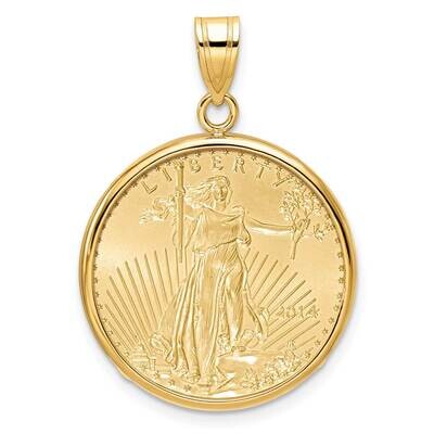 Polished Prong Mounted 1/4Oz American Eagle Coin Bezel Pendant 14k Gold C1801/22.0C, MPN: C1801/22.…