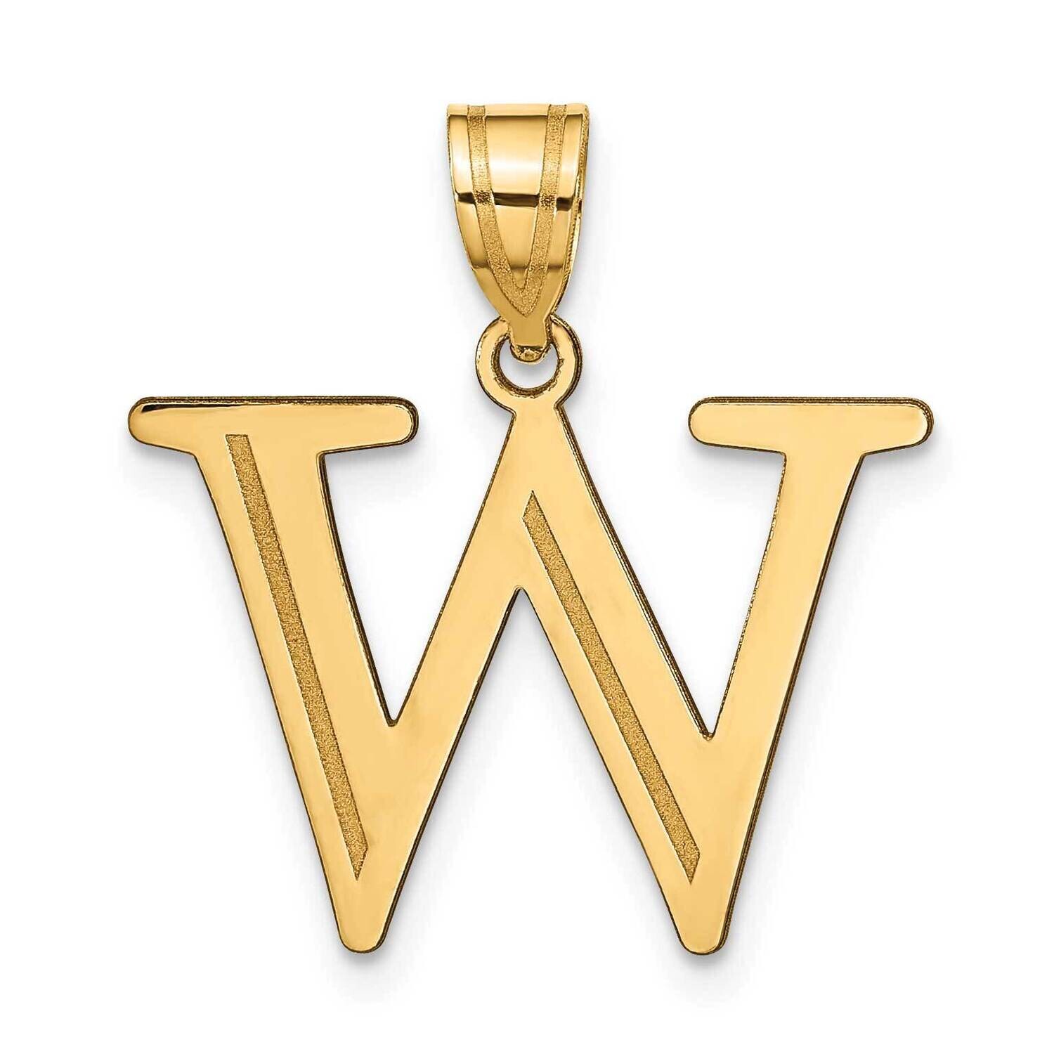 Etched Letter W Initial Pendant 10k Polished Gold 10YC1437W, MPN: 10YC1437W,