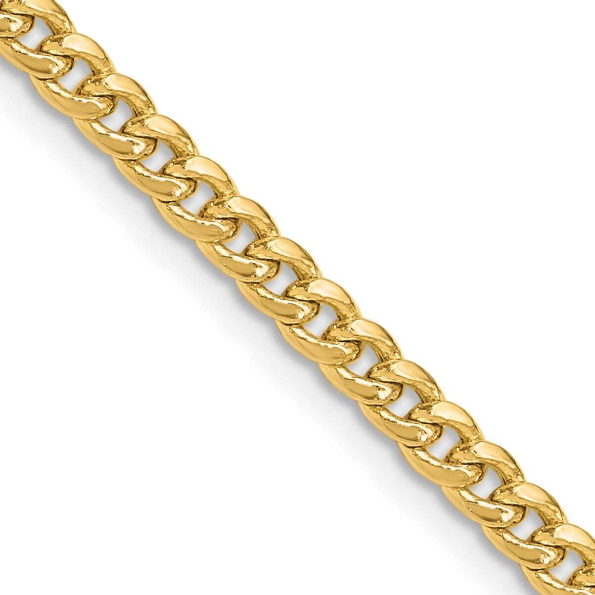 3.5mm Semi-Solid Miami Cuban Chain 26 Inch 14k Gold BC199-26, MPN: BC199-26,