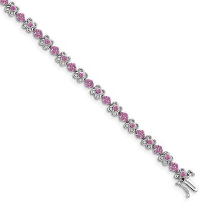 Created Pink Sapphire Bracelet 7 Inch 14k White Gold BM7146-CPS-WA, MPN: BM7146-CPS-WA, 886774129785