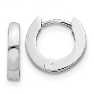 Polished Round Hinged Hoop Earrings 10k White Gold 10XY191, MPN: 10XY191,