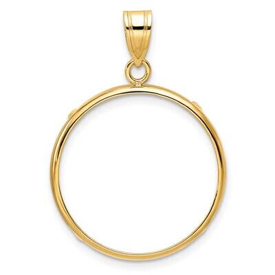 Polished Prong 22.0mm Coin Bezel Pendant 14k Gold C1801/22.0, MPN: C1801/22.0,