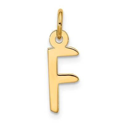 Large Slanted Block Initial F Charm 10k Gold 10YC1555F, MPN: 10YC1555F,