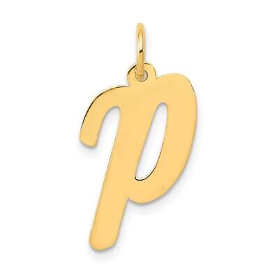 Large Script Letter P Initial Charm 10k Gold 10YC662P, MPN: 10YC662P,