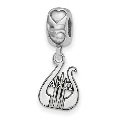 Alpha Chi Omega Lyre Charm On Heart Bead Sterling Silver ACO003BD2-SS, MPN: ACO003BD2-SS, 634401960…