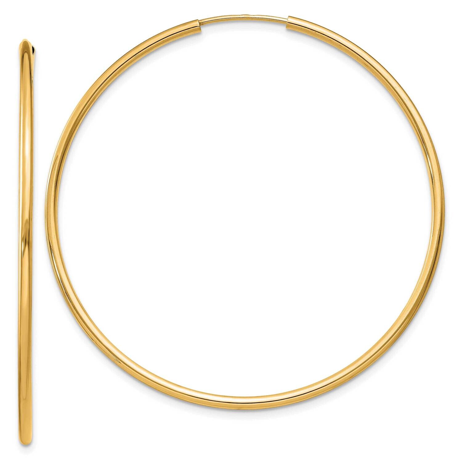 1.5mm Polished Round Endless Hoop Earrings 10k Gold 10XY1165, MPN: 10XY1165, 196904097090