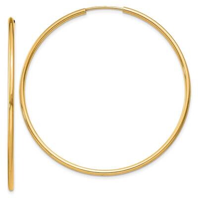1.5mm Polished Round Endless Hoop Earrings 10k Gold 10XY1165, MPN: 10XY1165, 196904097090