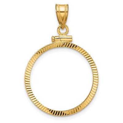 Diamond-Cut Screw Top 21.6mm X 1.7mm Coin Bezel Pendant 14k Gold C2677/21.6, MPN: C2677/21.6,