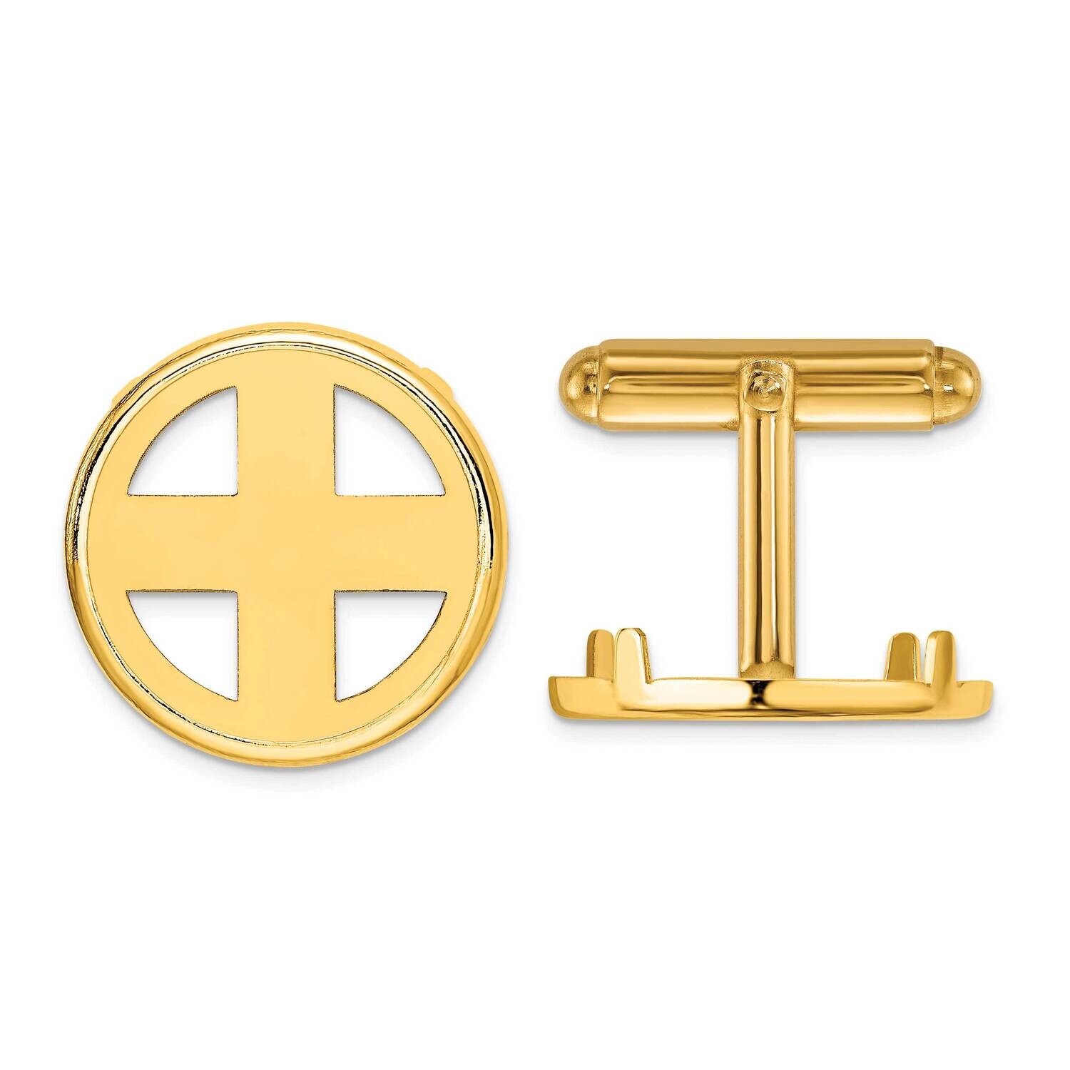 Polished Classic 17.8mm Coin Bezel Cuff Links 14k Gold CL1801/17.8, MPN: CL1801/17.8, 883957762111