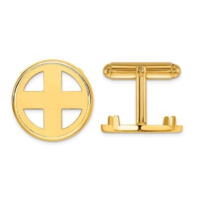 Polished Classic 17.8mm Coin Bezel Cuff Links 14k Gold CL1801/17.8, MPN: CL1801/17.8, 883957762111