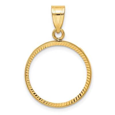 Diamond-Cut Prong 18.0mm Coin Bezel Pendant 14k Gold C3997/18.0, MPN: C3997/18.0,