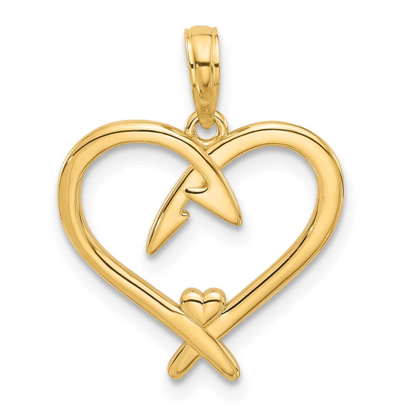 Fancy Heart Charm 14k Gold D5435