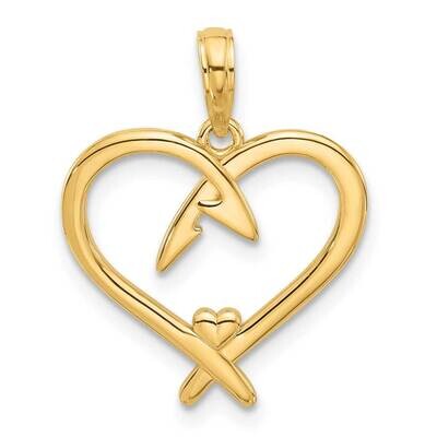 Fancy Heart Charm 14k Gold D5435, MPN: D5435,