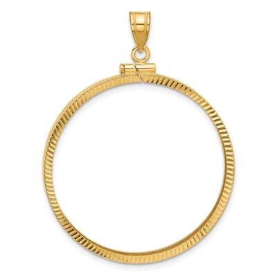 Diamond-Cut Screw Top 34.2mm X 2.85mm Coin Bezel Pendant 14k Gold C2677/34.2, MPN: C2677/34.2,