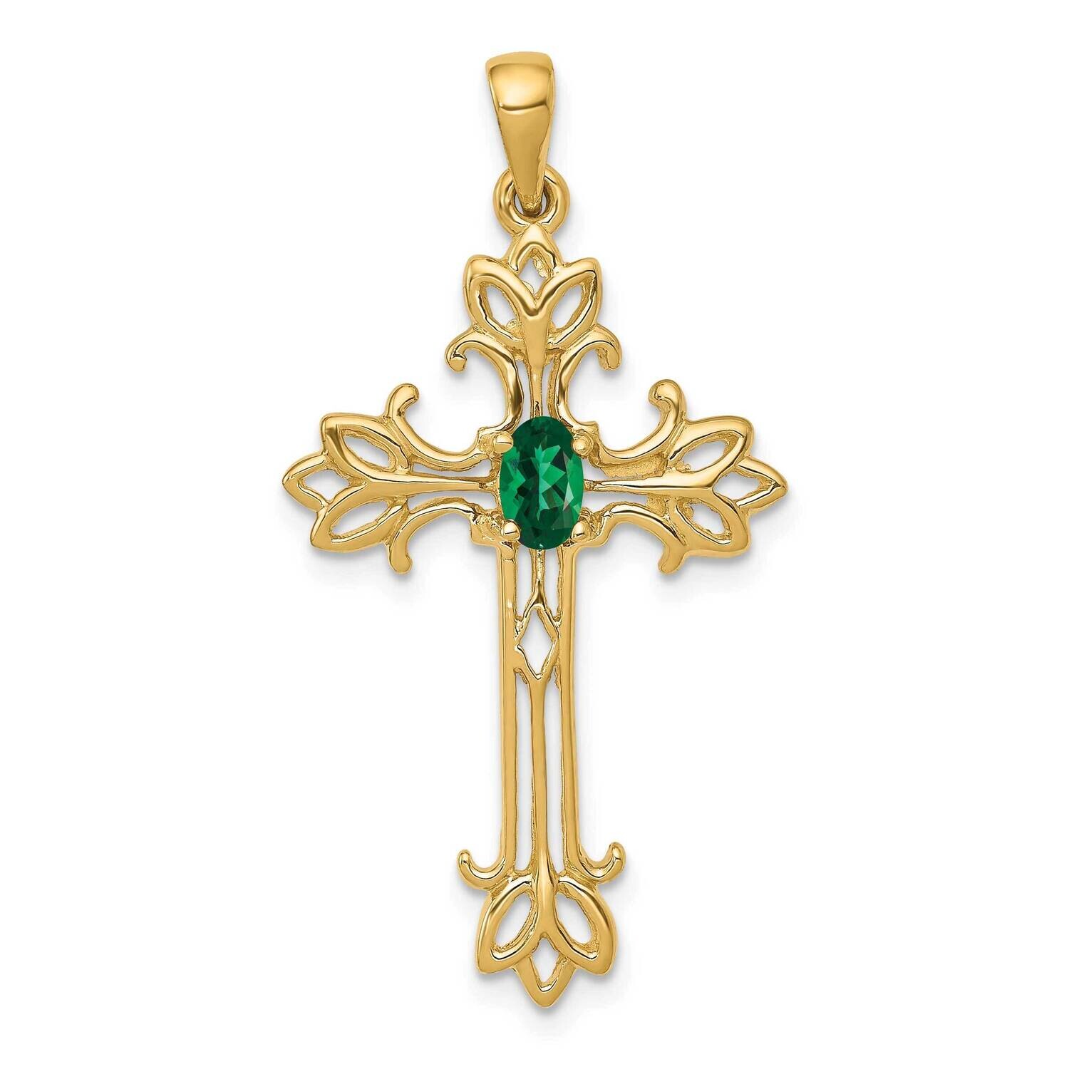 5X3mm Oval Mount St. Helens Cross Pendant 10k Gold 10XP1775MS, MPN: 10XP1775MS,