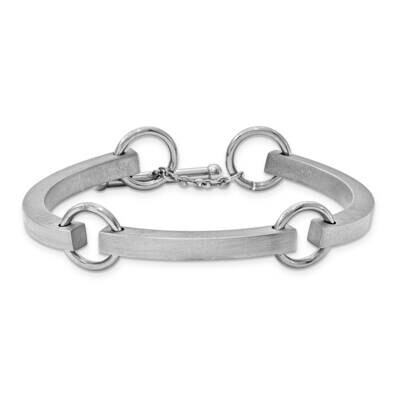 Satin Status Link Bracelet- Rhodium 7.5 Inch Sterling Silver Polished B6861-RH-7.5, MPN: B6861-RH-7…
