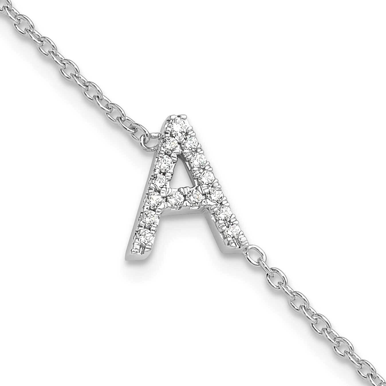 Diamond Sideways Letter A 1 Inch Extender Bracelet 14k White Gold BM9951A-019-WA, MPN: BM9951A-019-…