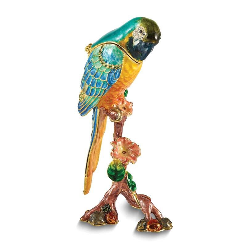 Mojo Macaw Parrot Trinket Box Bejeweled BJ4198