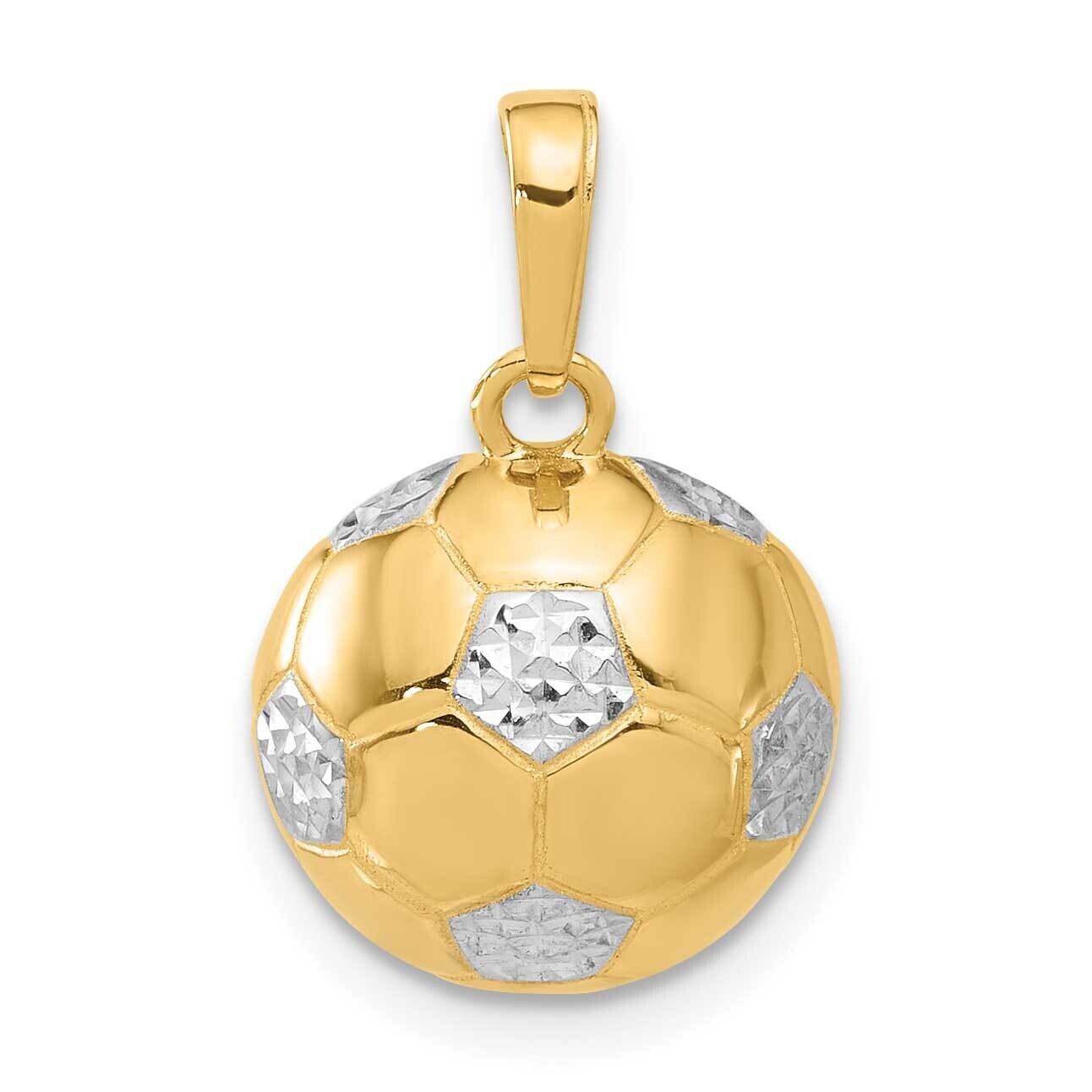 Diamond-Cut Soccer Ball Pendant 14k Gold White Rhodium  C4932 by Men&#39;s Jewelry and Accessories, MPN…