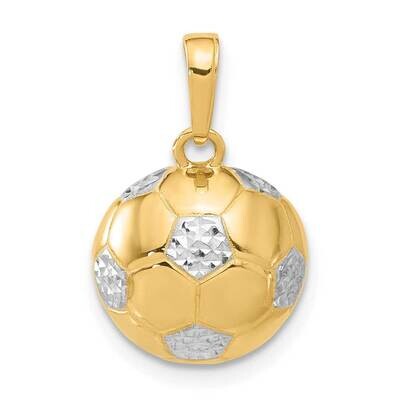 Diamond-Cut Soccer Ball Pendant 14k Gold White Rhodium  C4932 by Men&#39;s Jewelry and Accessories, MPN…