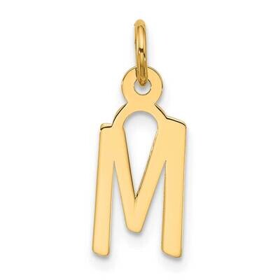 Large Slanted Block Initial M Charm 10k Gold 10YC1555M, MPN: 10YC1555M,