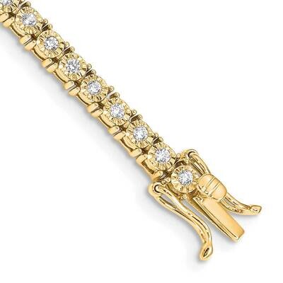 Illusion Setting Diamond Bracelet 7 Inch 14k Gold BM4665-100-YA, MPN: BM4665-100-YA,