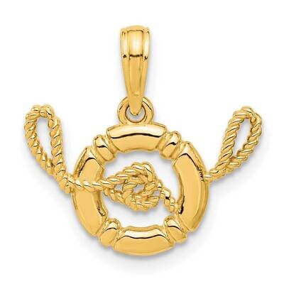 Life Preserver Rope Pendant 14k Polished Gold D5372 by Men&#39;s Jewelry and Accessories, MPN: D5372,