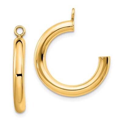 Tube Hoop Earring Jackets 10k Polished Gold 10XWJ6Y, MPN: 10XWJ6Y,