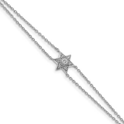 Diamond Six Point Star 7.5 Inch .5 Inch Extension Bracelet 14k White Gold BM6606-010-WA, MPN: BM660…