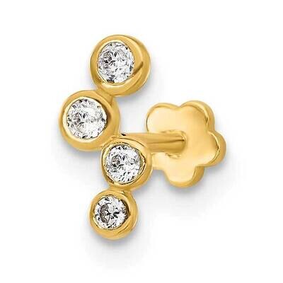 18 Gauge Polished CZ Cartilage Body Jewelry 14k Gold BD258, MPN: BD258,