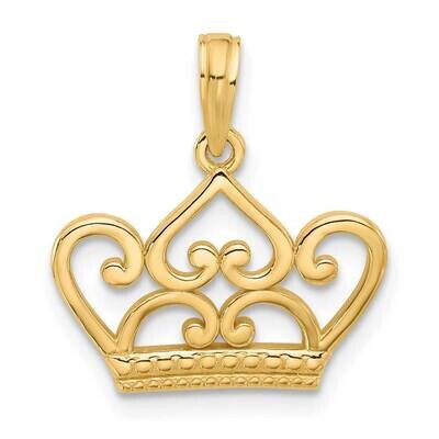 Fancy Crown Charm 14k Polished Gold D5597 by Men&#39;s Jewelry and Accessories, MPN: D5597,