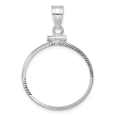 Diamond-Cut Screw Top 22.0mm X 1.9mm Coin Bezel Pendant 14k White Gold C2677W/22.0, MPN: C2677W/22.…