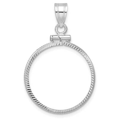 Diamond-Cut Screw Top 21.6mm X 1.7mm Coin Bezel Pendant 14k White Gold C2677W/21.6, MPN: C2677W/21.…