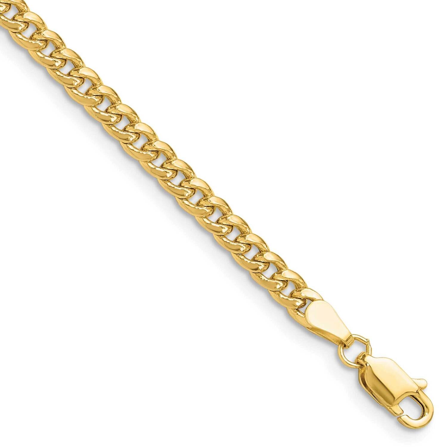 3.5mm Semi-Solid Miami Cuban Chain 7 Inch 14k Gold BC199-7, MPN: BC199-7,