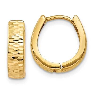 Textured Polished Hinged Hoop Earrings 10k Gold 10YE1678, MPN: 10YE1678,