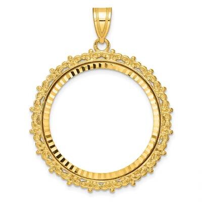 Fancy Diamond-Cut Prong 27.0mm Coin Bezel Pendant 14k Gold C8188/27.0, MPN: C8188/27.0,