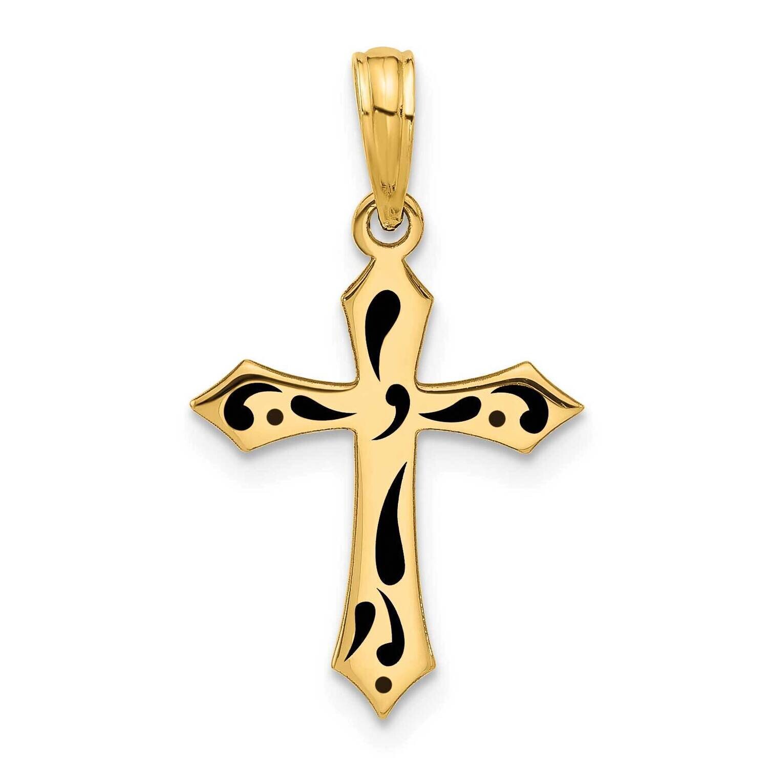 Fancy Enameled Cross Charm 14k Gold D5478 by Men&#39;s Jewelry and Accessories, MPN: D5478,