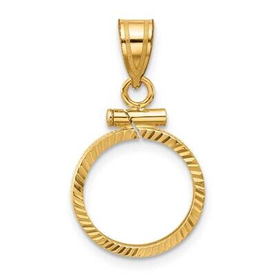 Diamond-Cut Screw Top 14.0mm X 1.1mm Coin Bezel Pendant 14k Gold C2677/14.0, MPN: C2677/14.0,