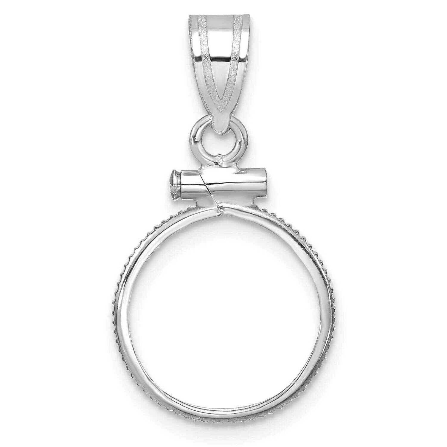 Polished Screw Top 13.0mm X 1.1mm Coin Bezel Pendant 14k White Gold C1885W/13.0, MPN: C1885W/13.0,