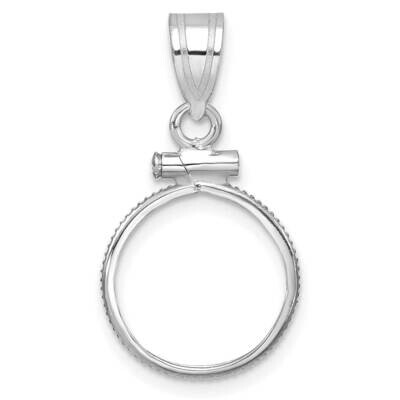 Polished Screw Top 13.0mm X 1.1mm Coin Bezel Pendant 14k White Gold C1885W/13.0, MPN: C1885W/13.0,