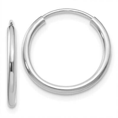 1.5mm Polished Endless Hoop Earrings 10k White Gold 10XY1182, MPN: 10XY1182,