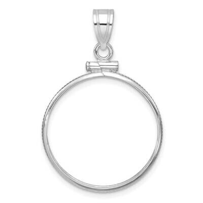 Polished Screw Top 21.6mm X 1.7mm Coin Bezel Pendant 14k White Gold C1885W/21.6, MPN: C1885W/21.6,