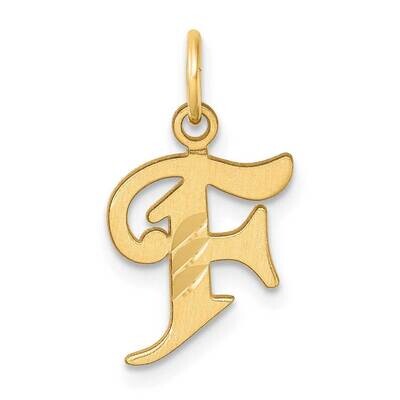 Letter F Initial Charm 14k Gold Diamond-Cut  C4833F, MPN: C4833F,